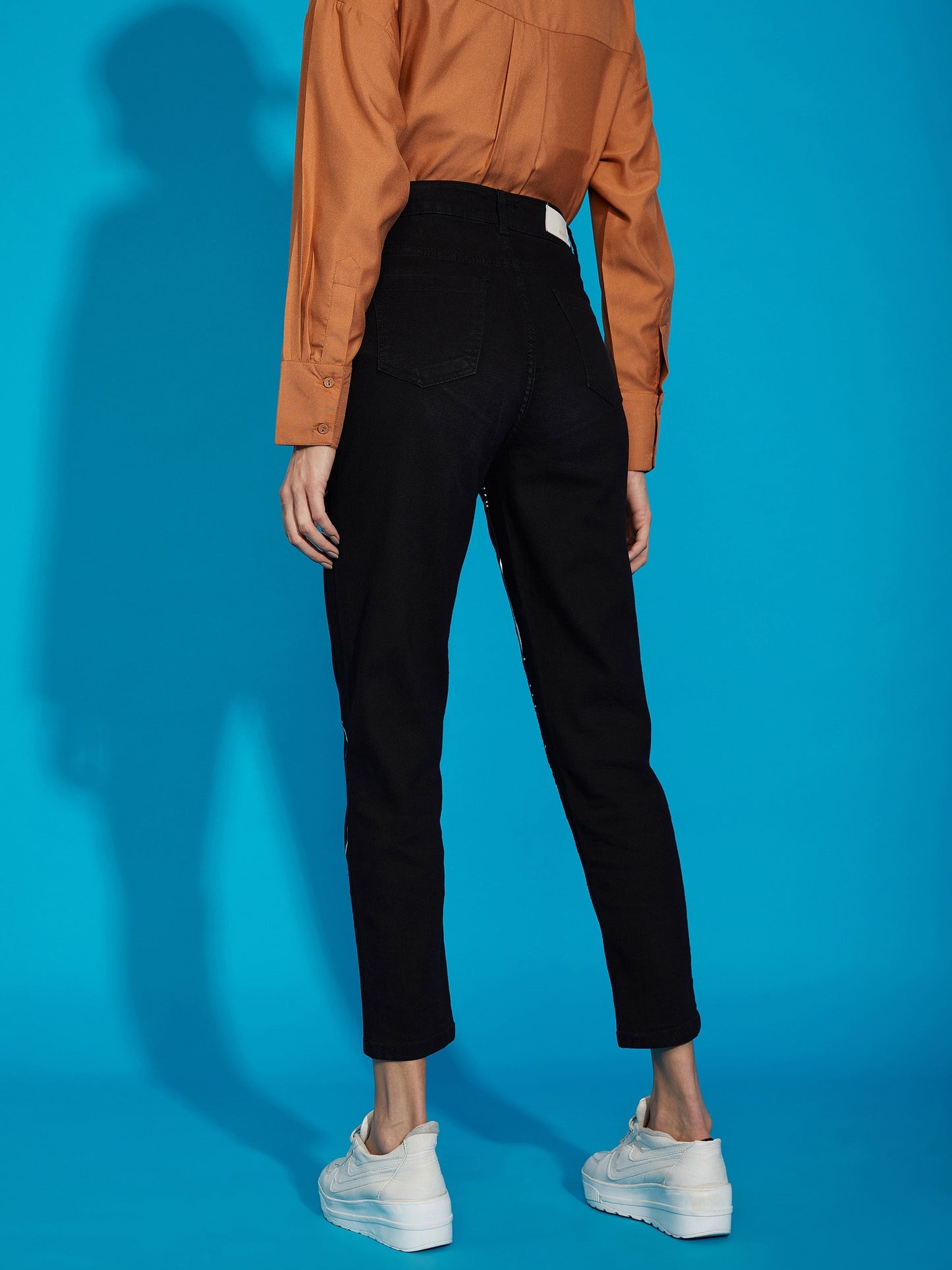 Women's Black Premium Line Art Mom Fit Jeans