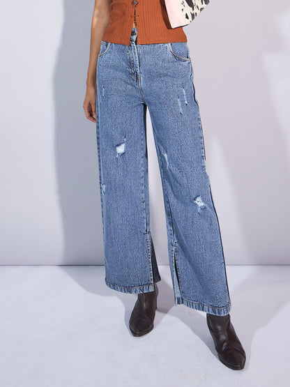 Women's Blue Solid Jean