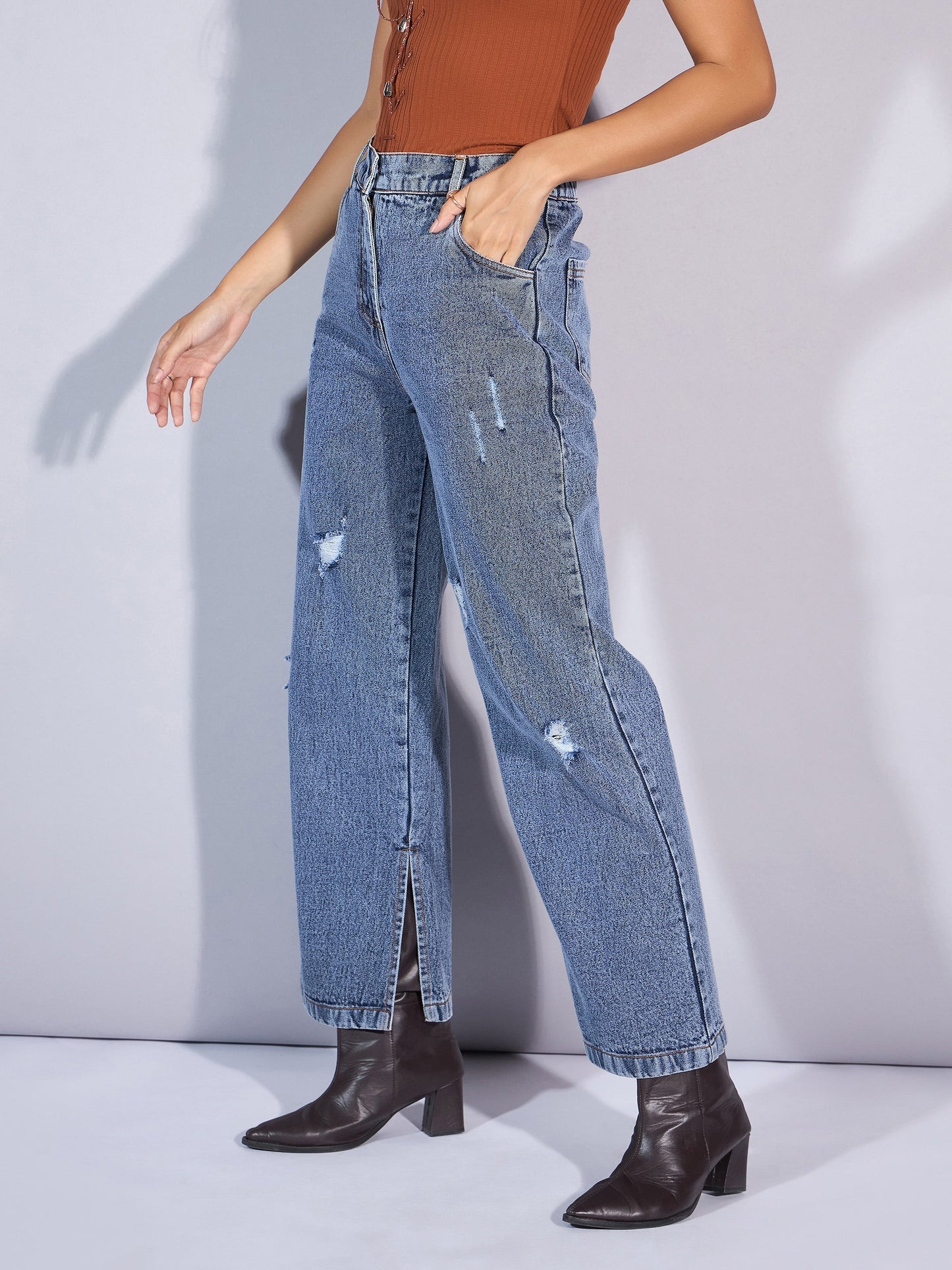 Women's Blue Solid Jean