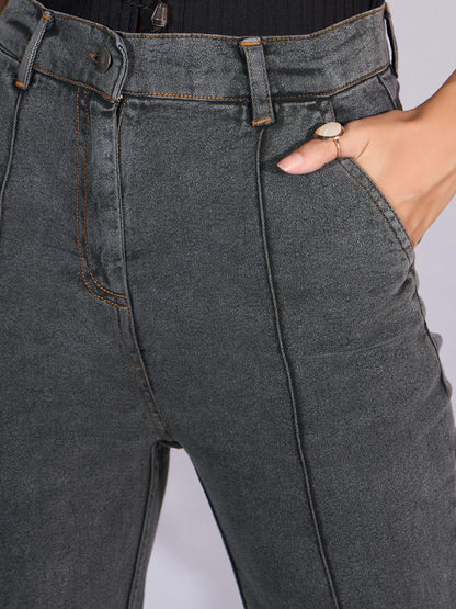 Women's Grey Solid Jean
