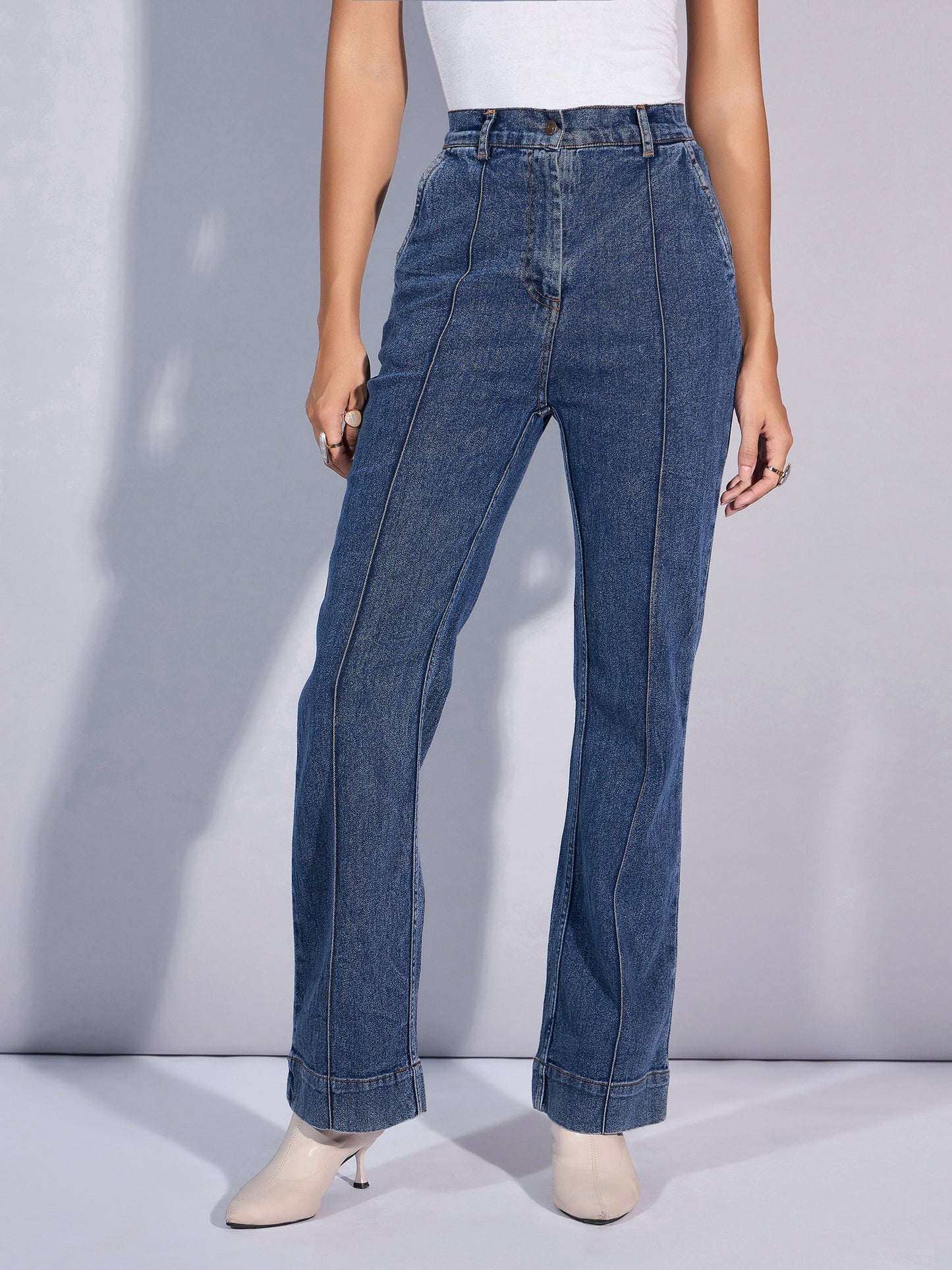 Women's Blue Solid Jean