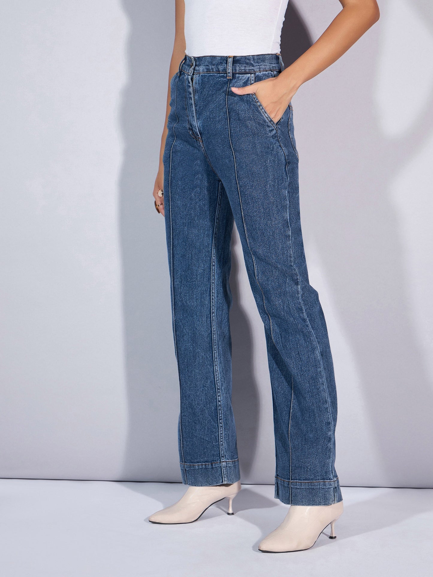 Women's Blue Solid Jean