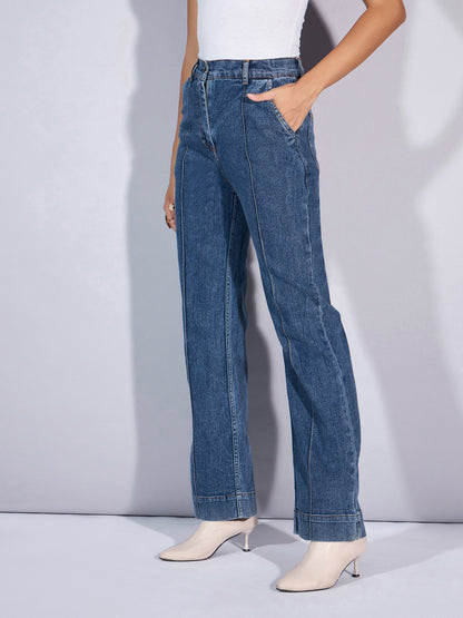 Women's Blue Solid Jean