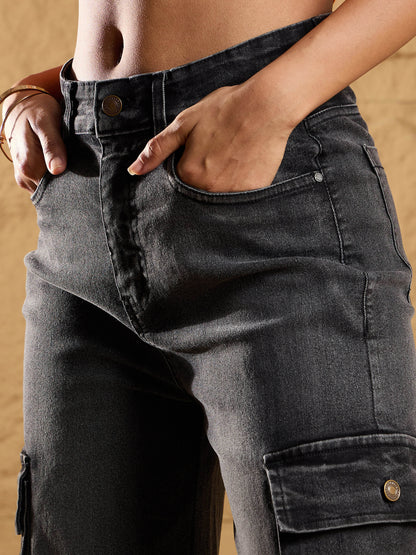 Women's Black Multi Pocket Jean