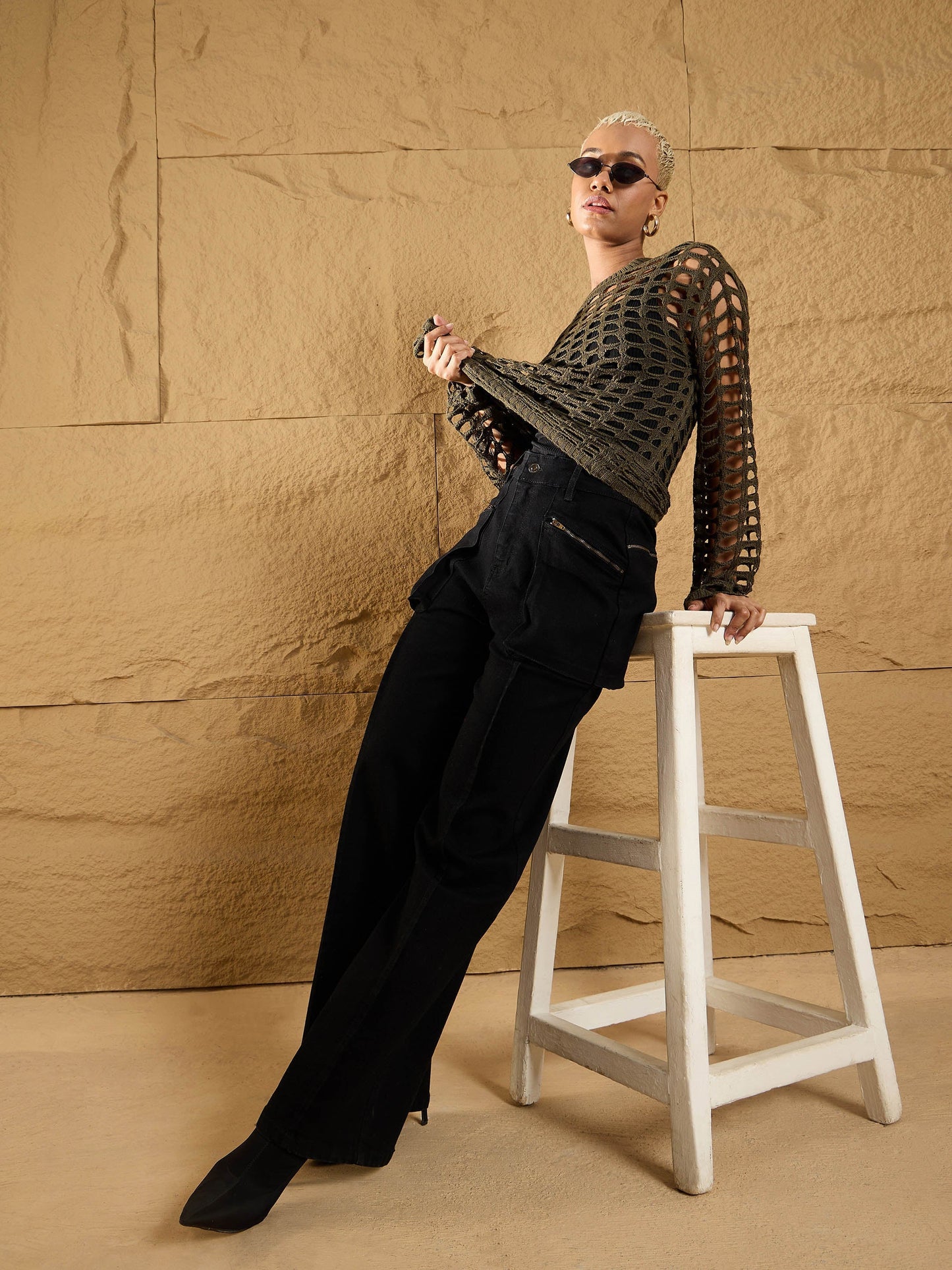 Women's Black Solid Jean