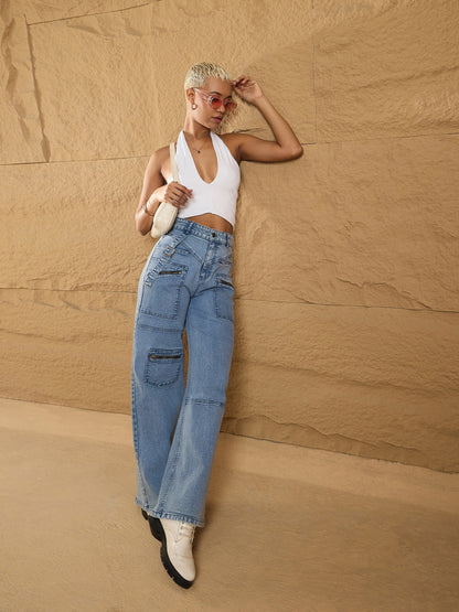 Women's Blue Pocket Jean