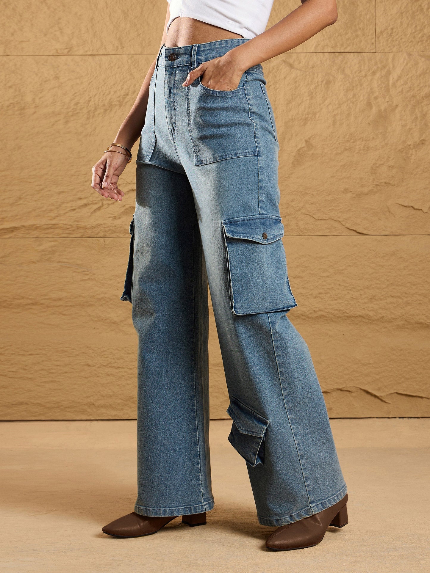 Women's Blue Multi Pocket Jean