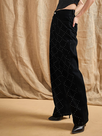 Women's Black Solid Jean