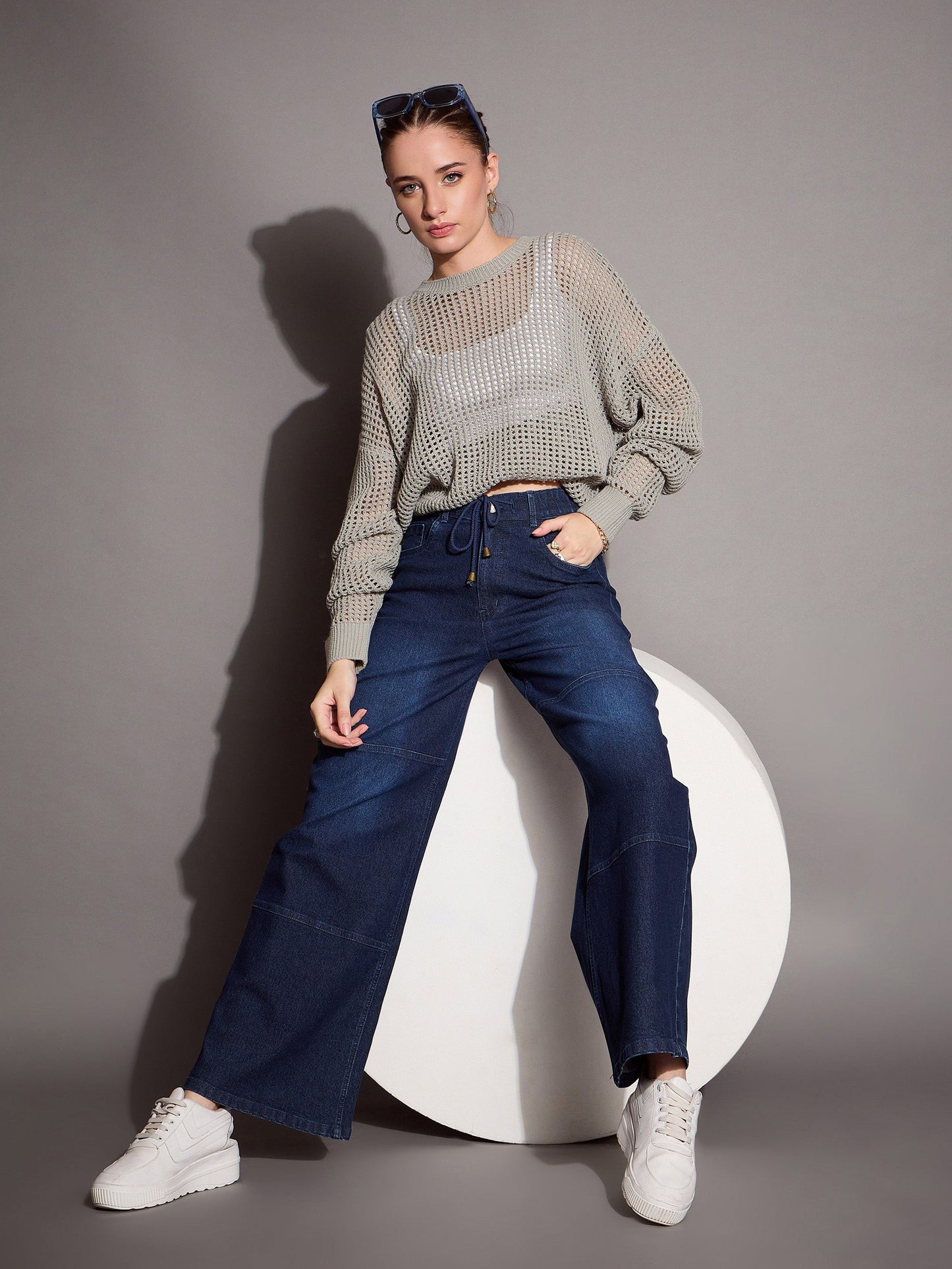 Women's Blue Solid Jean