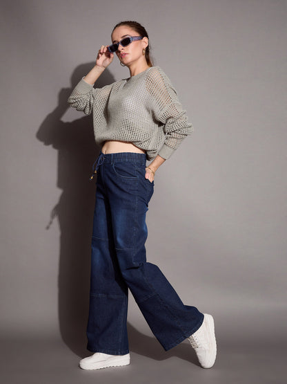 Women's Blue Solid Jean