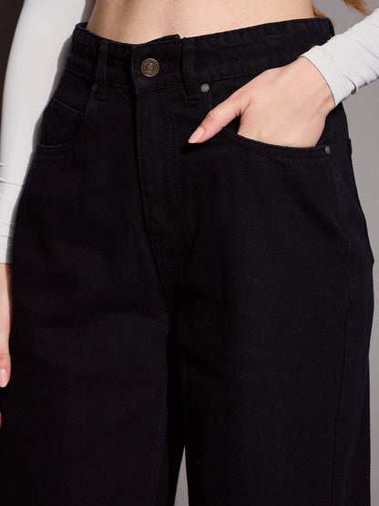 Women's Black Solid Jean