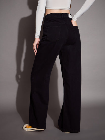 Women's Black Solid Jean