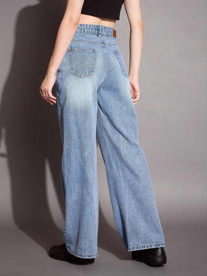 Women's Blue Solid Jean