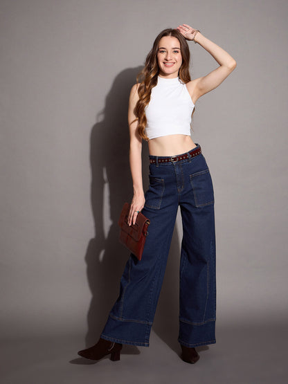Women's Blue Pocket Jean