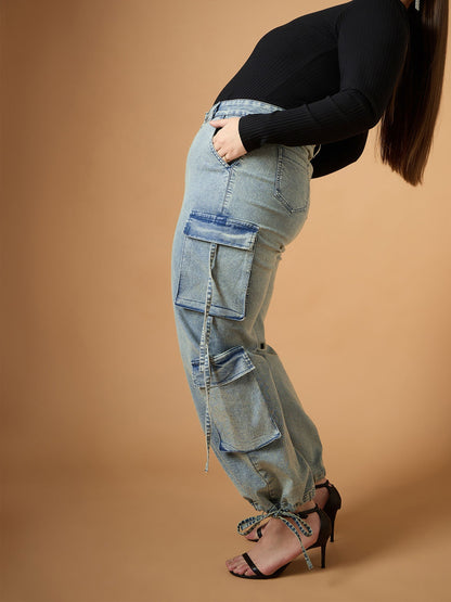 Women's Blue Side Pocket Jean