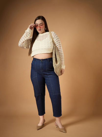 Women's Navy Blue Denim Jean