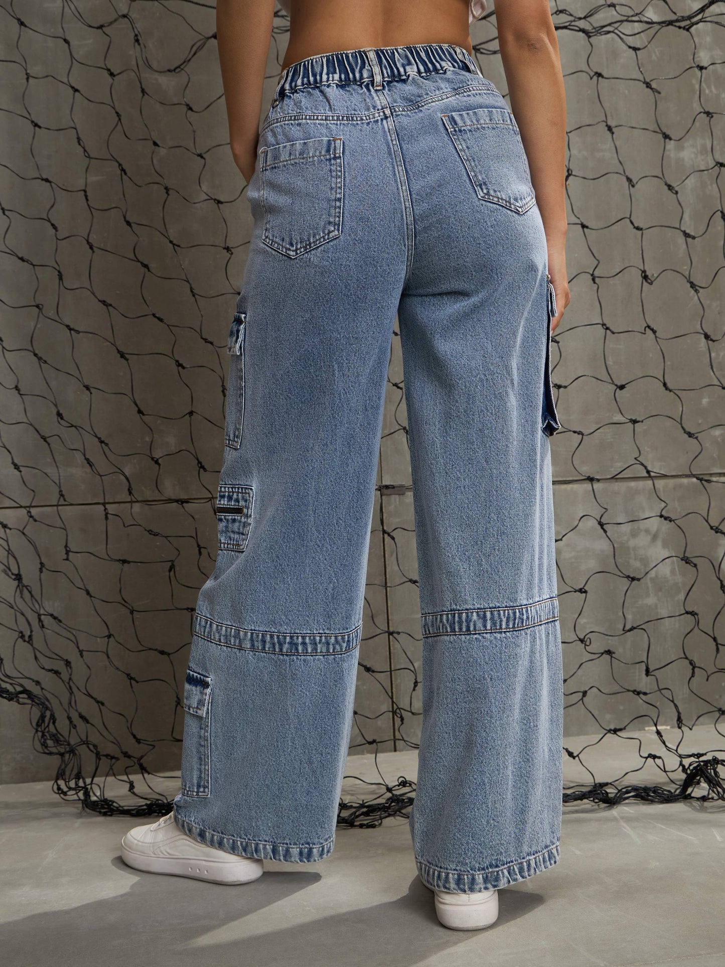 Women's Ice Blue Denim Straight Fit Jea