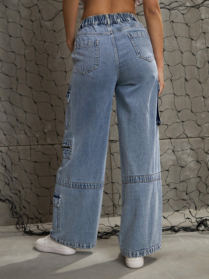 Women's Ice Blue Denim Straight Fit Jea