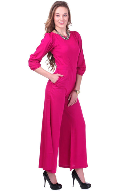 Women's Fuchsia Palazzo Jumpsuit