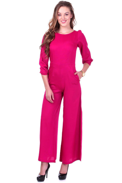 Women's Fuchsia Palazzo Jumpsuit