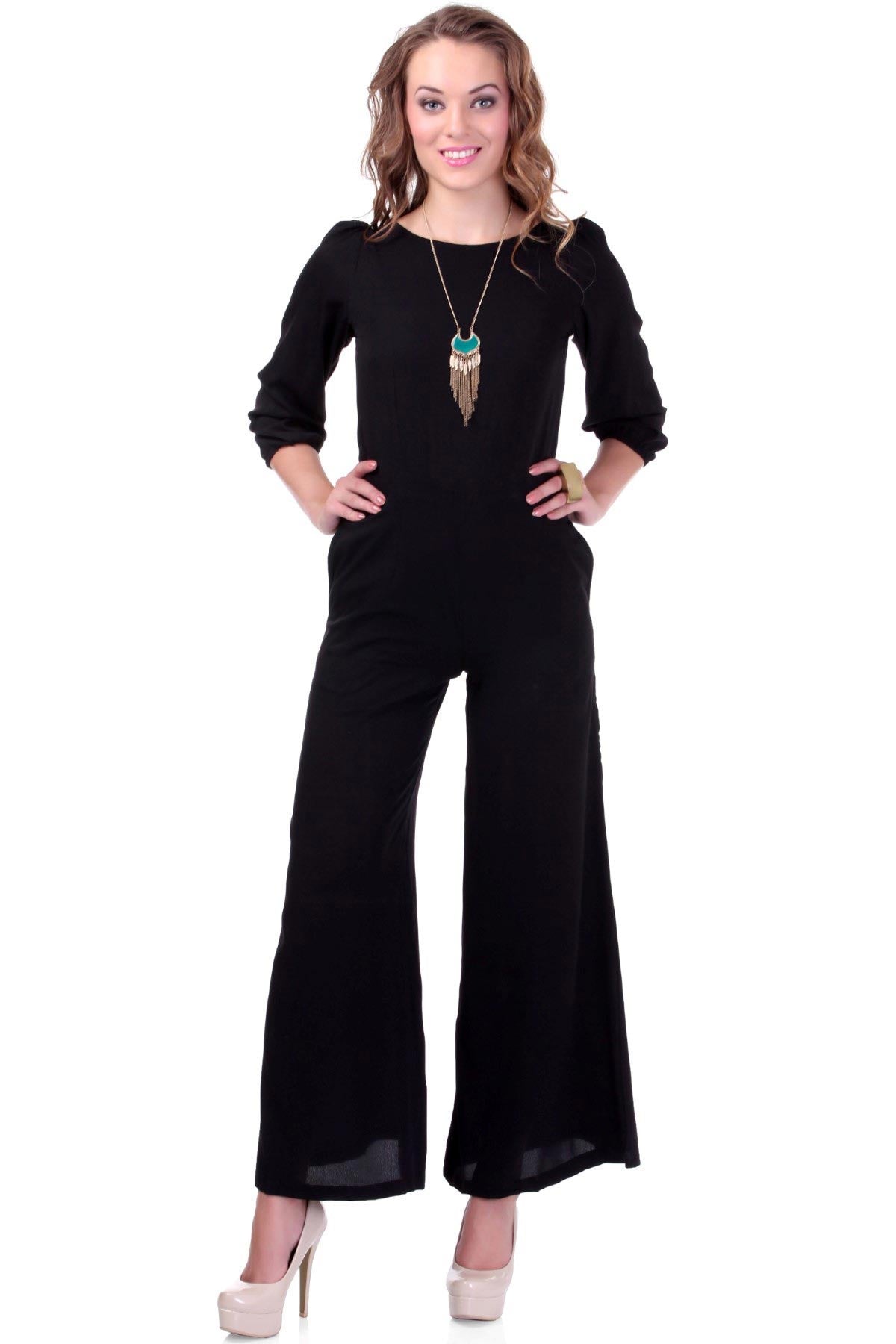 Women's Black Palazzo Jumpsuit