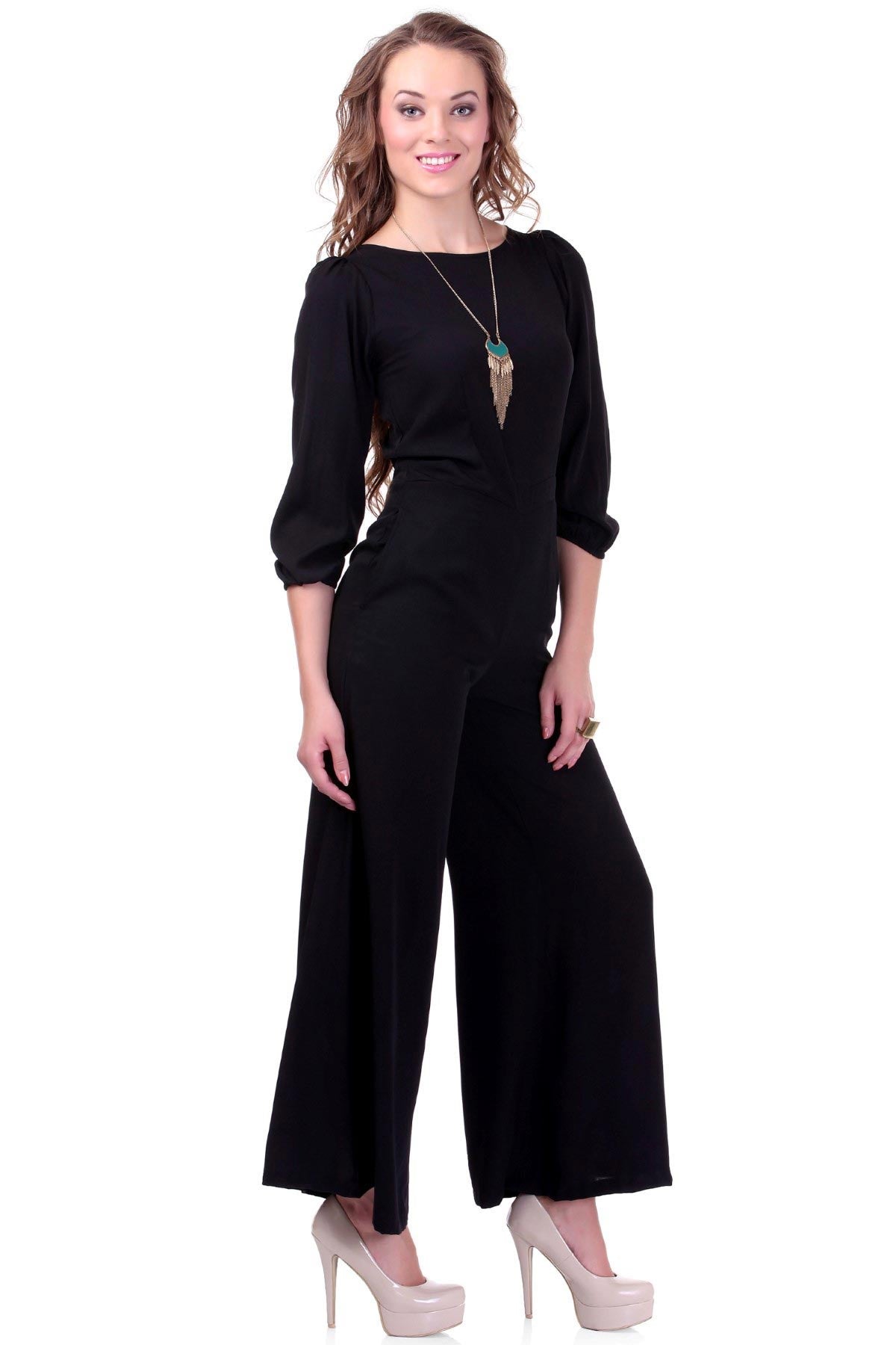 Women's Black Palazzo Jumpsuit