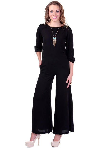 Women's Black Palazzo Jumpsuit