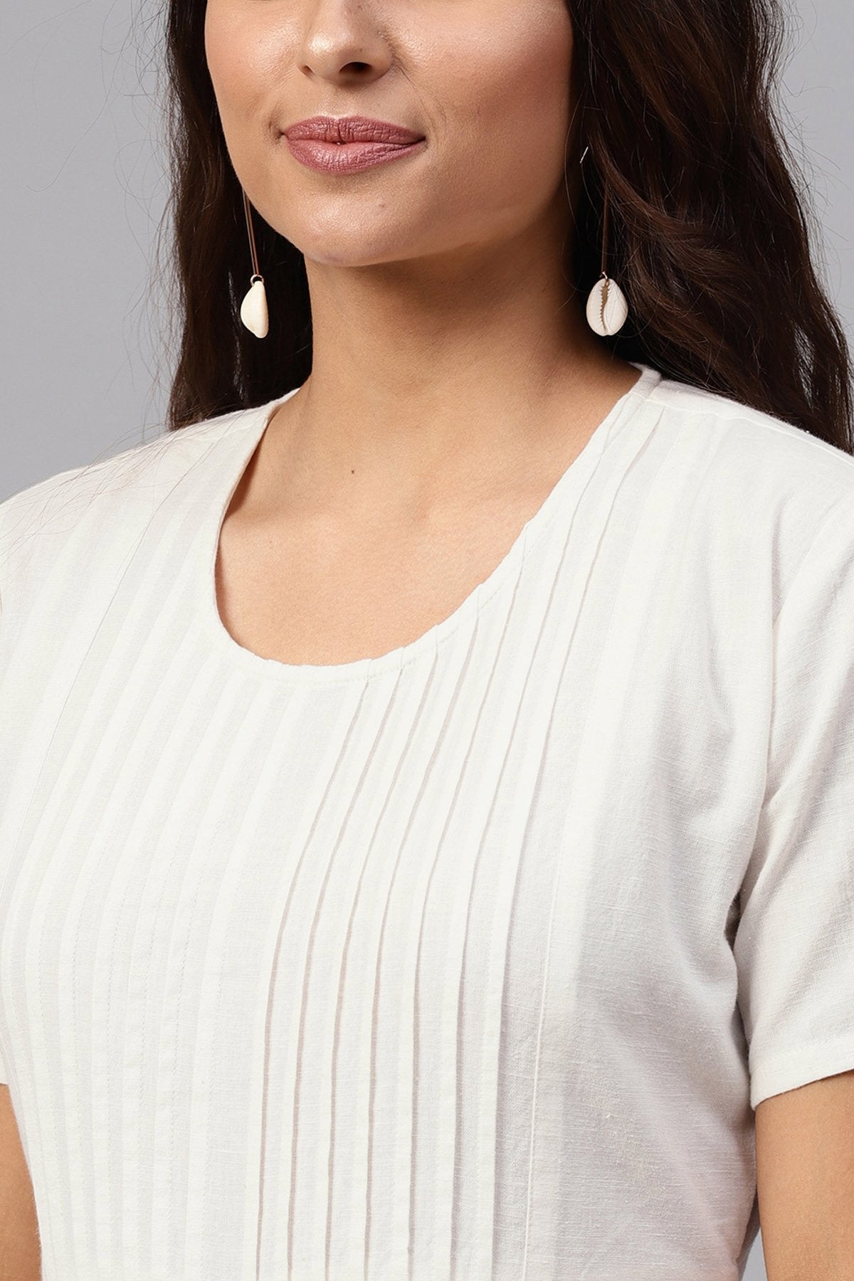 Women's White Pleated Palazzo Jumpsuit