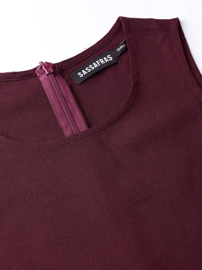 Women's Wine Wrap Leg Jumpsuit