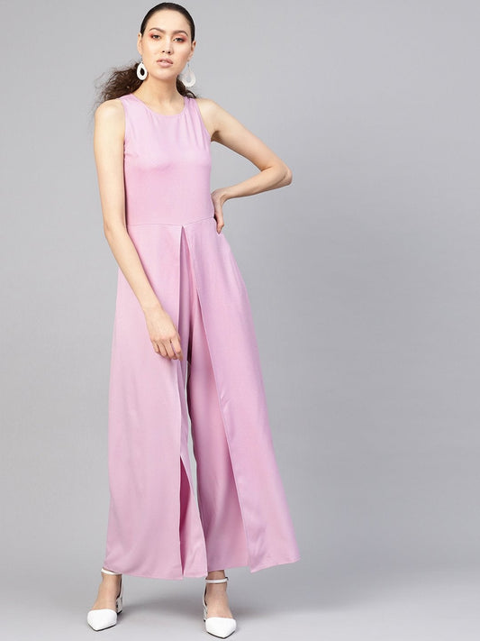 Women's Lavender Wrap Leg Jumpsuit