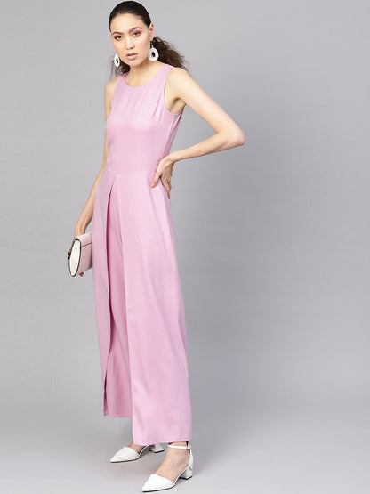 Women's Lavender Wrap Leg Jumpsuit