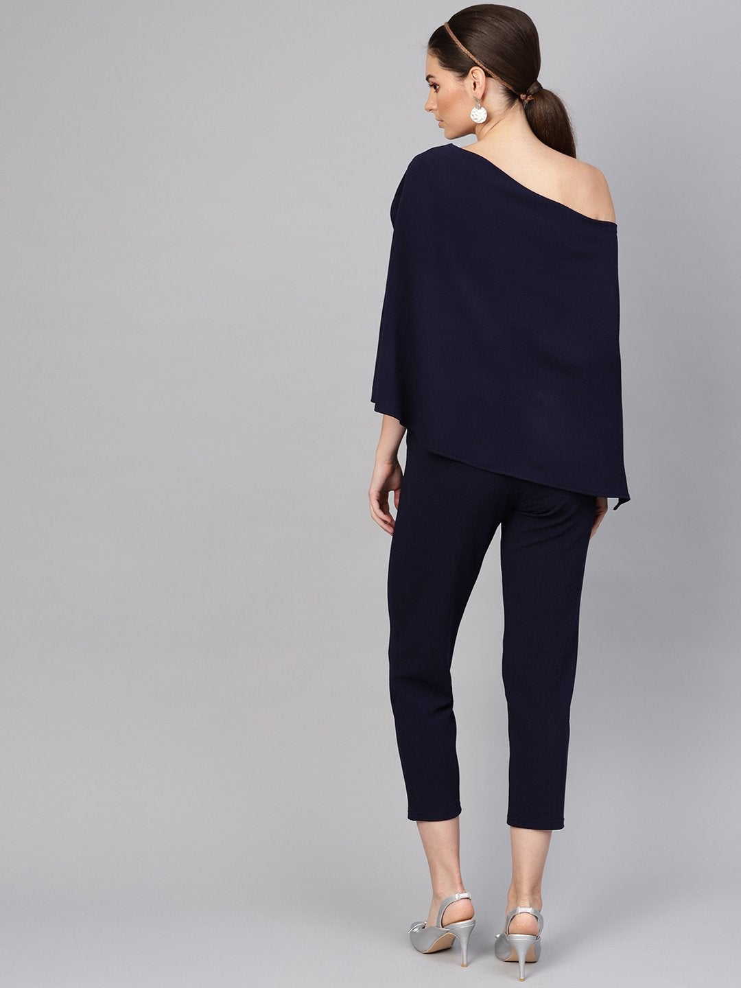 Women's Navy Cape Jumpsuit