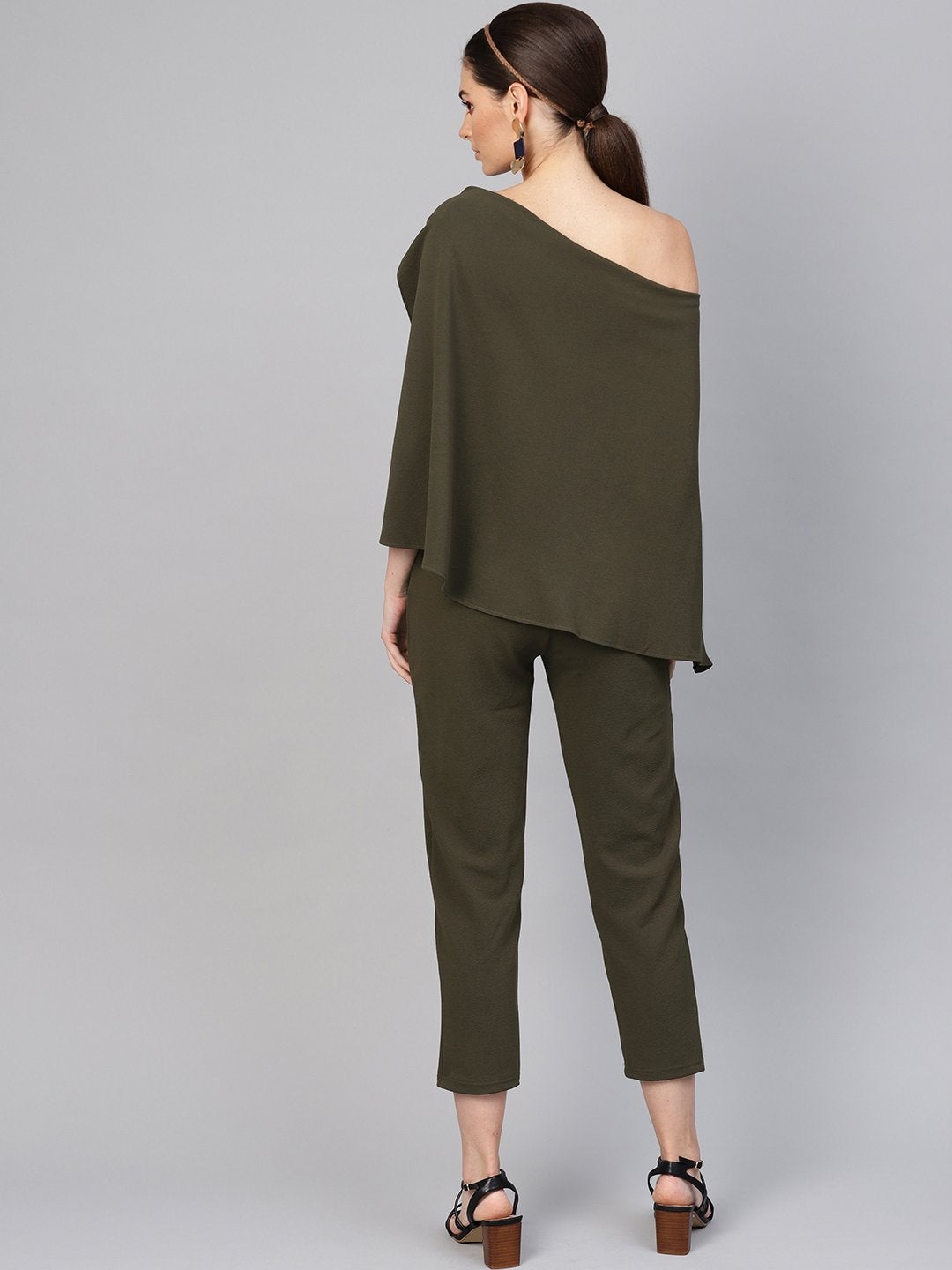 Women's Olive Cape Jumpsuit