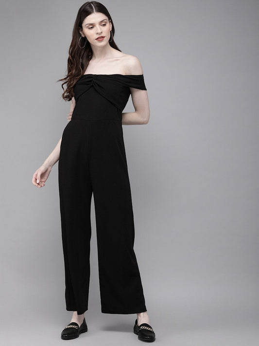 Women's Black Off Shoulder Jumpsuit
