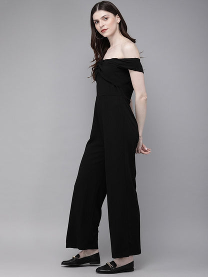 Women's Black Off Shoulder Jumpsuit