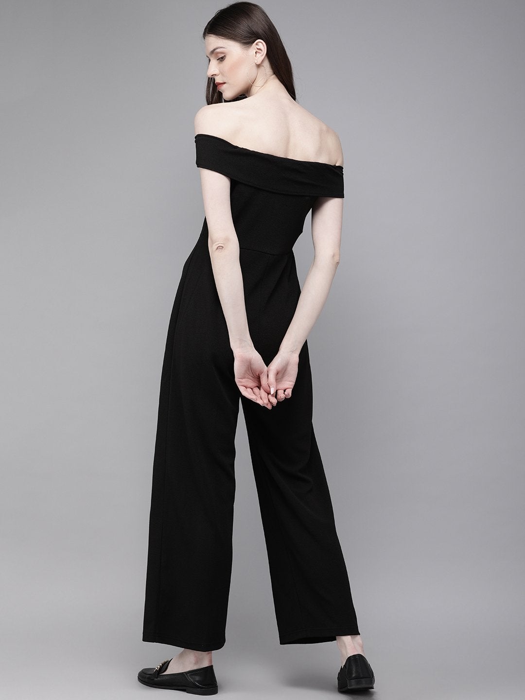 Women's Black Off Shoulder Jumpsuit