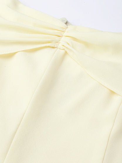 Women's Off-White Tie Up Sleeve Detail Jumpsuit