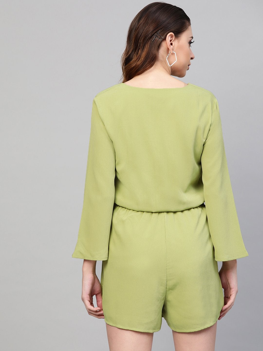 Women's Mint Green Wrap Romper