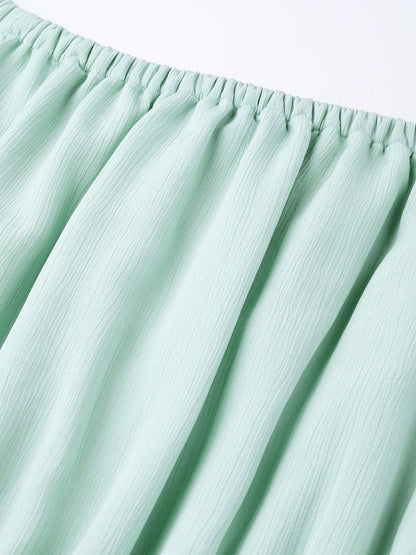 Women's Sea Green Off Shoulder Romper