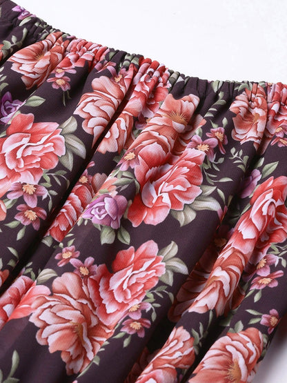 Women's Black Floral Off Shoulder Romper