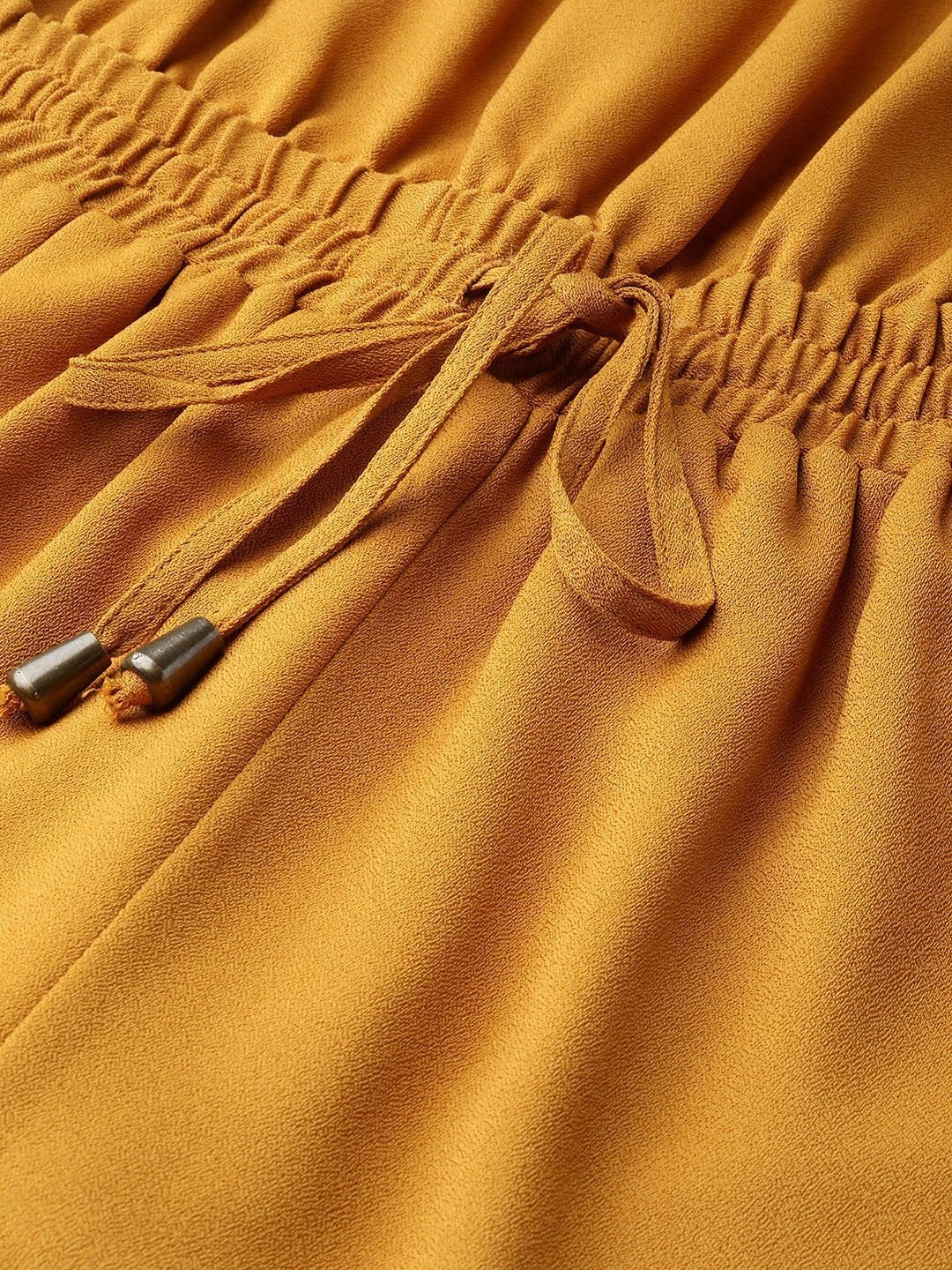 Women's Mustard Side Tape Tube Bardot Jumpsuit