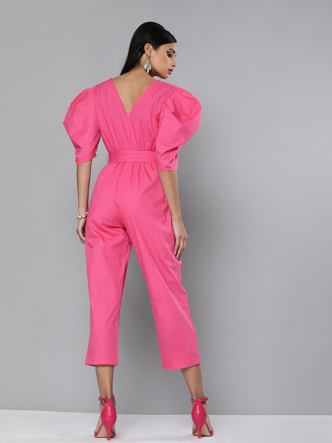 Women's Fuchsia Tapered Leg Jumpsuit