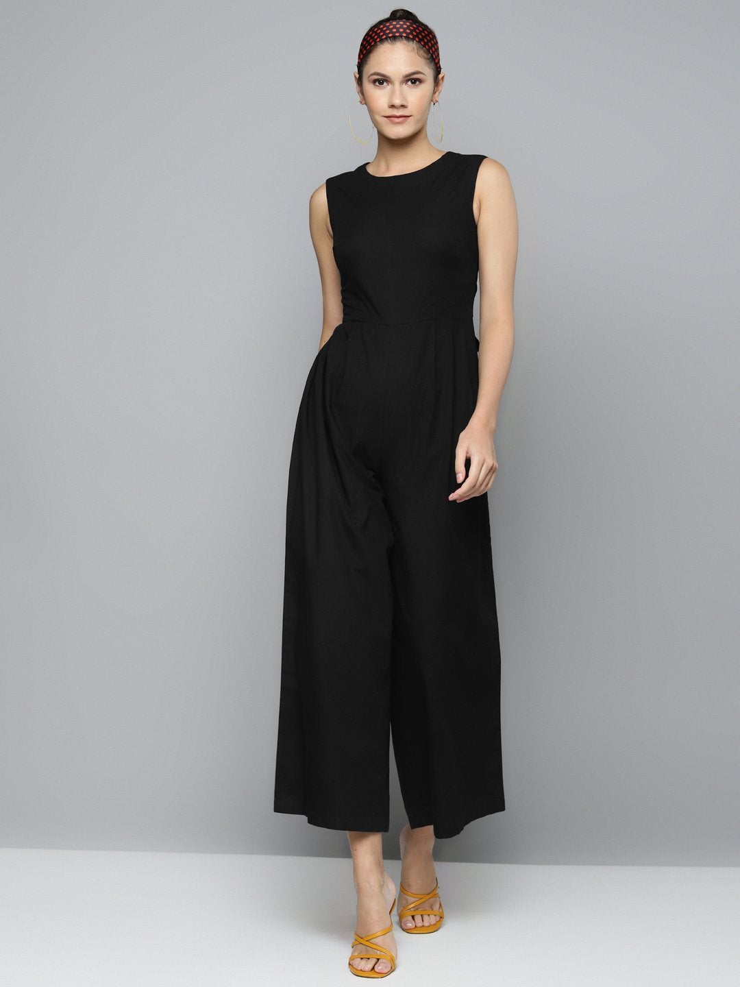 Women's Black Tie Up Jumpsuit