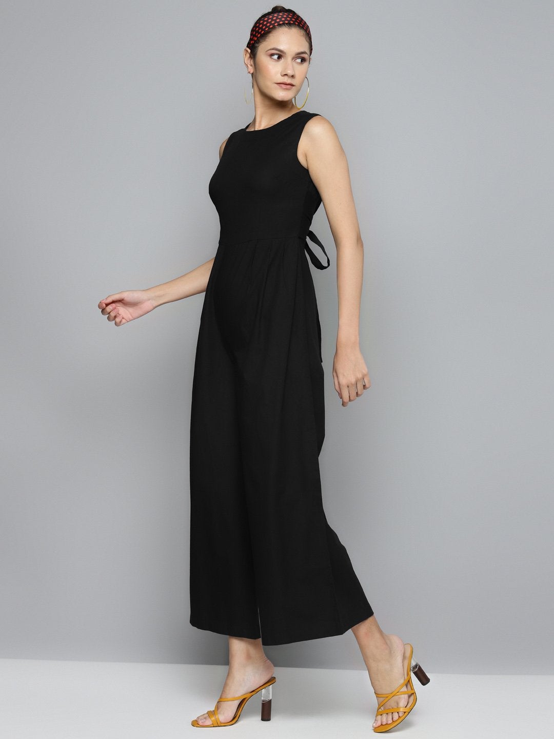 Women's Black Tie Up Jumpsuit