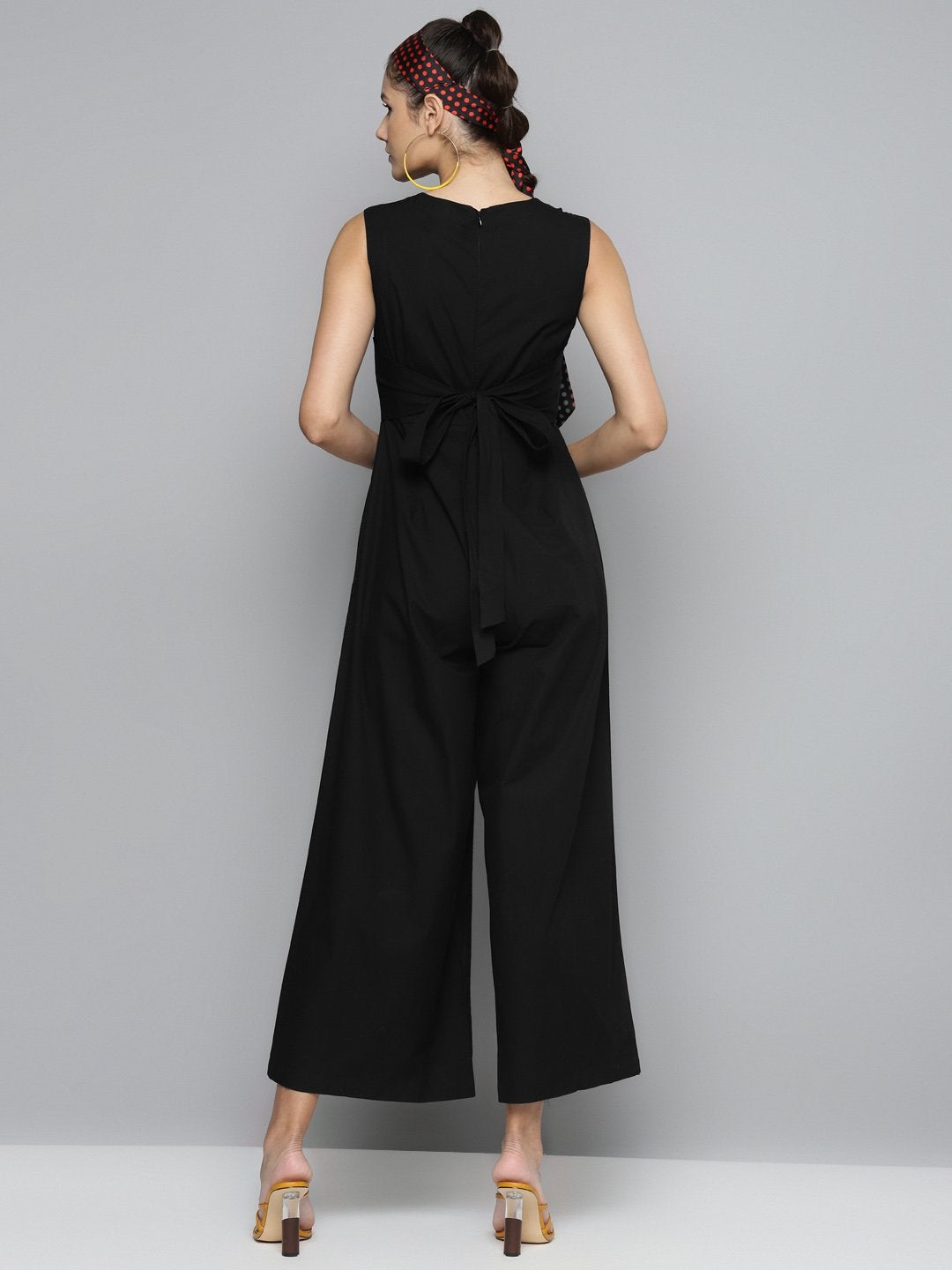 Women's Black Tie Up Jumpsuit