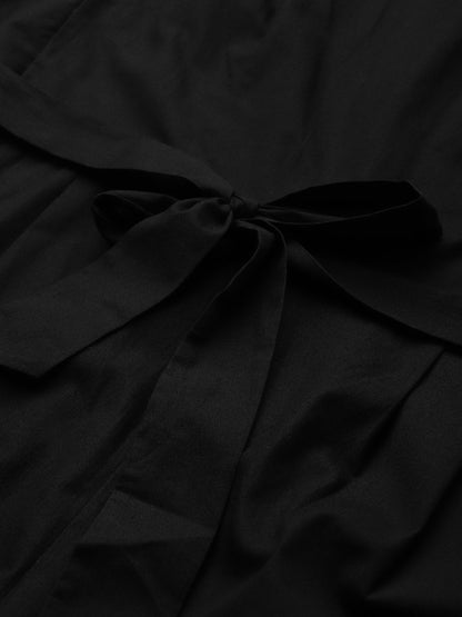 Women's Black Tie Up Jumpsuit
