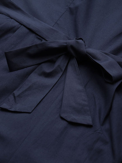 Women's Navy Tie Up Jumpsuit