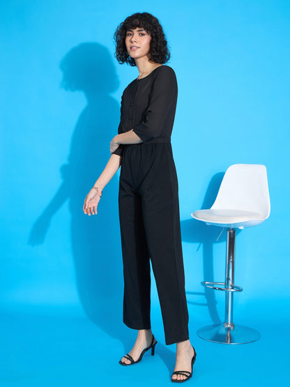 Women's Black Solid Jumpsuit