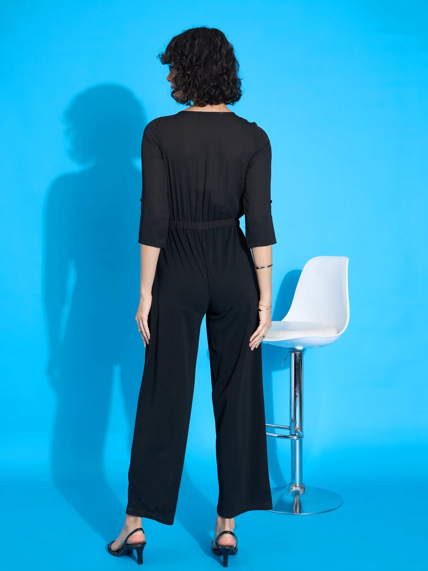 Women's Black Solid Jumpsuit