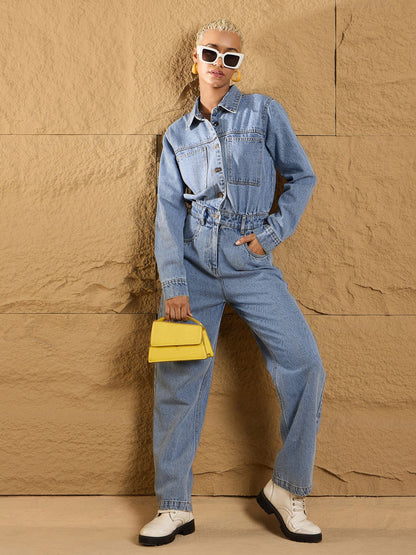 Women's Blue Denim Jumpsuit